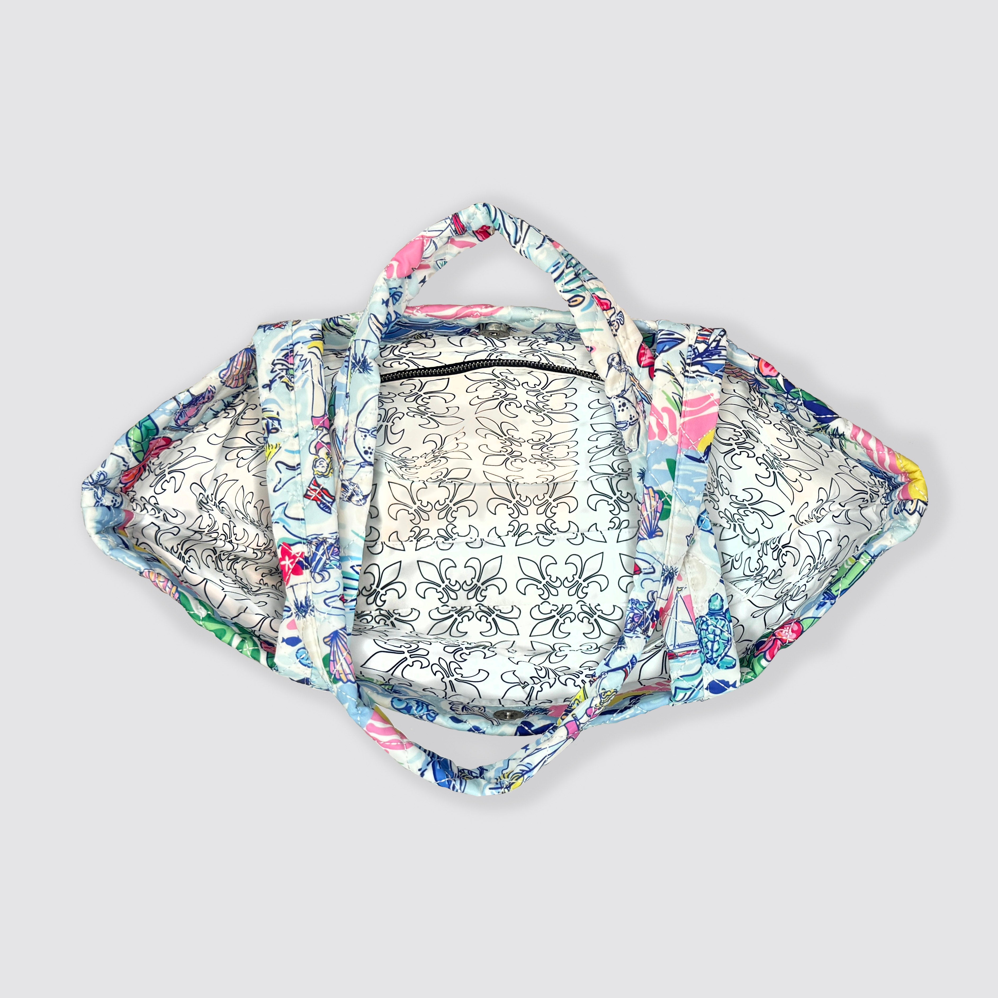 Quilted Large Shoulder Tote in Watersporting