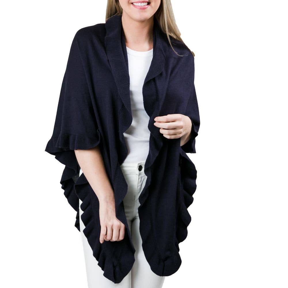 Ava Lightweight Cotton Ruffle Wrap – Year Round Layering