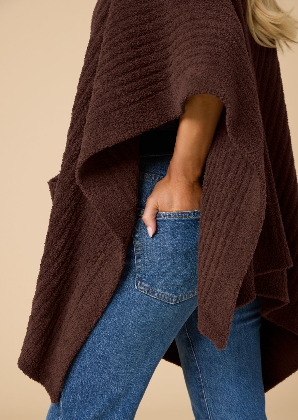 Softies Women's Ultra Soft Ribbed Shawl Wrap - One Size