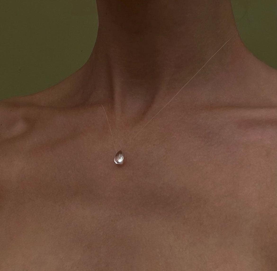 Clear Dew Drop Necklace