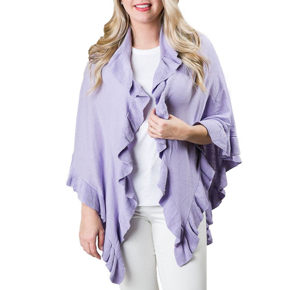 Ava Lightweight Cotton Ruffle Wrap – Year Round Layering