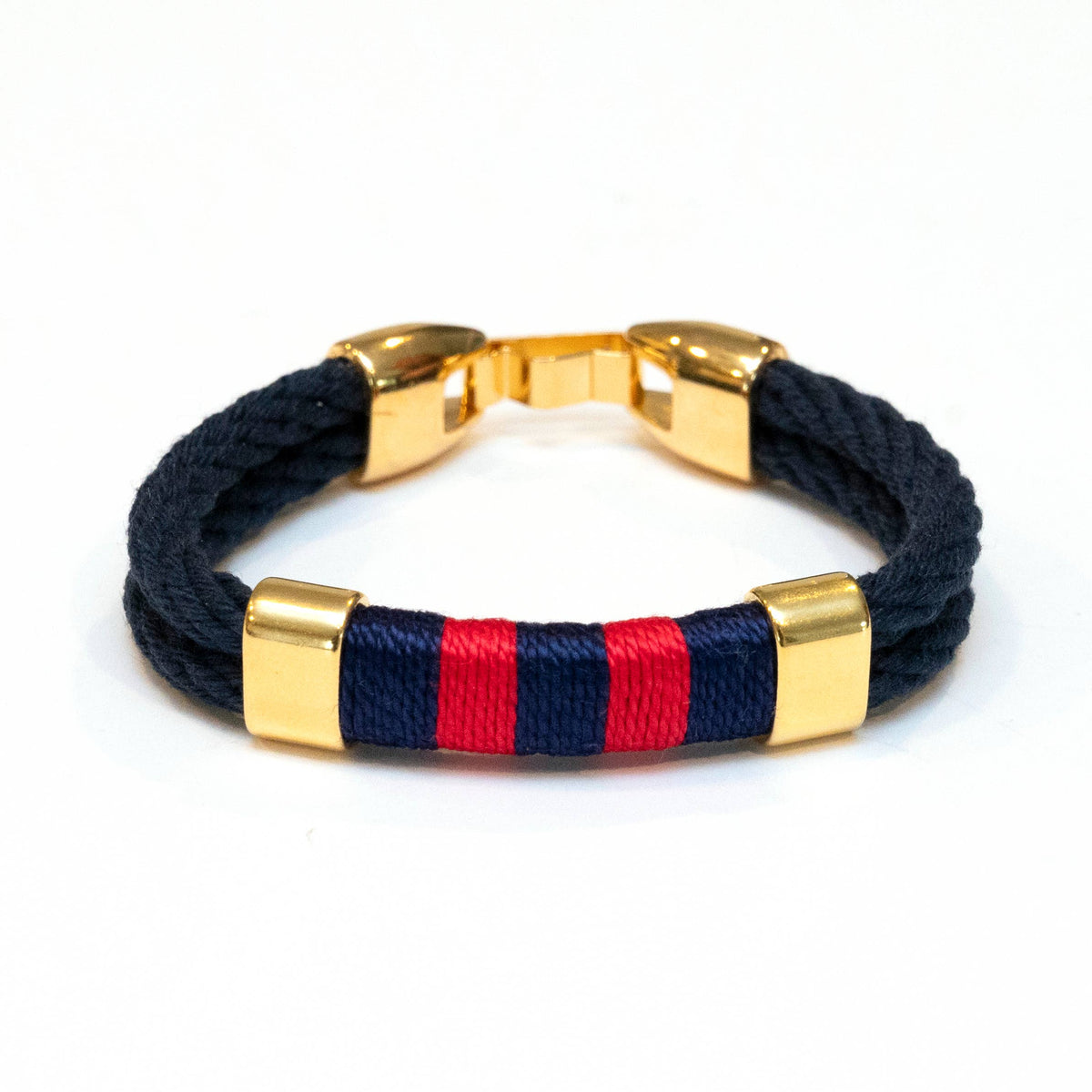 Yarmouth - Navy/Navy/Red/Gold - Nautical Rope Bracelet
