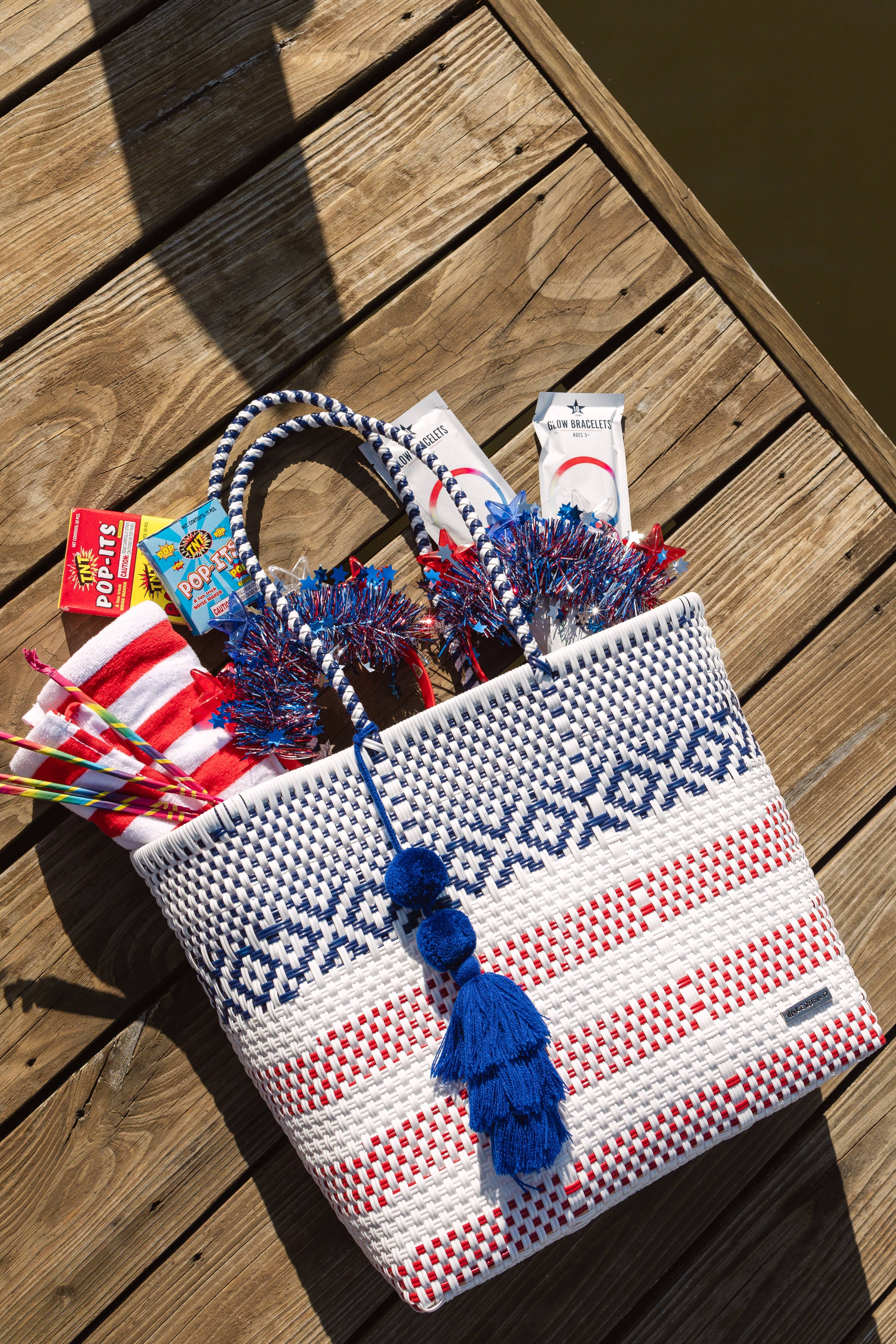 Stars and Stripes Jumbo Woven Tote
