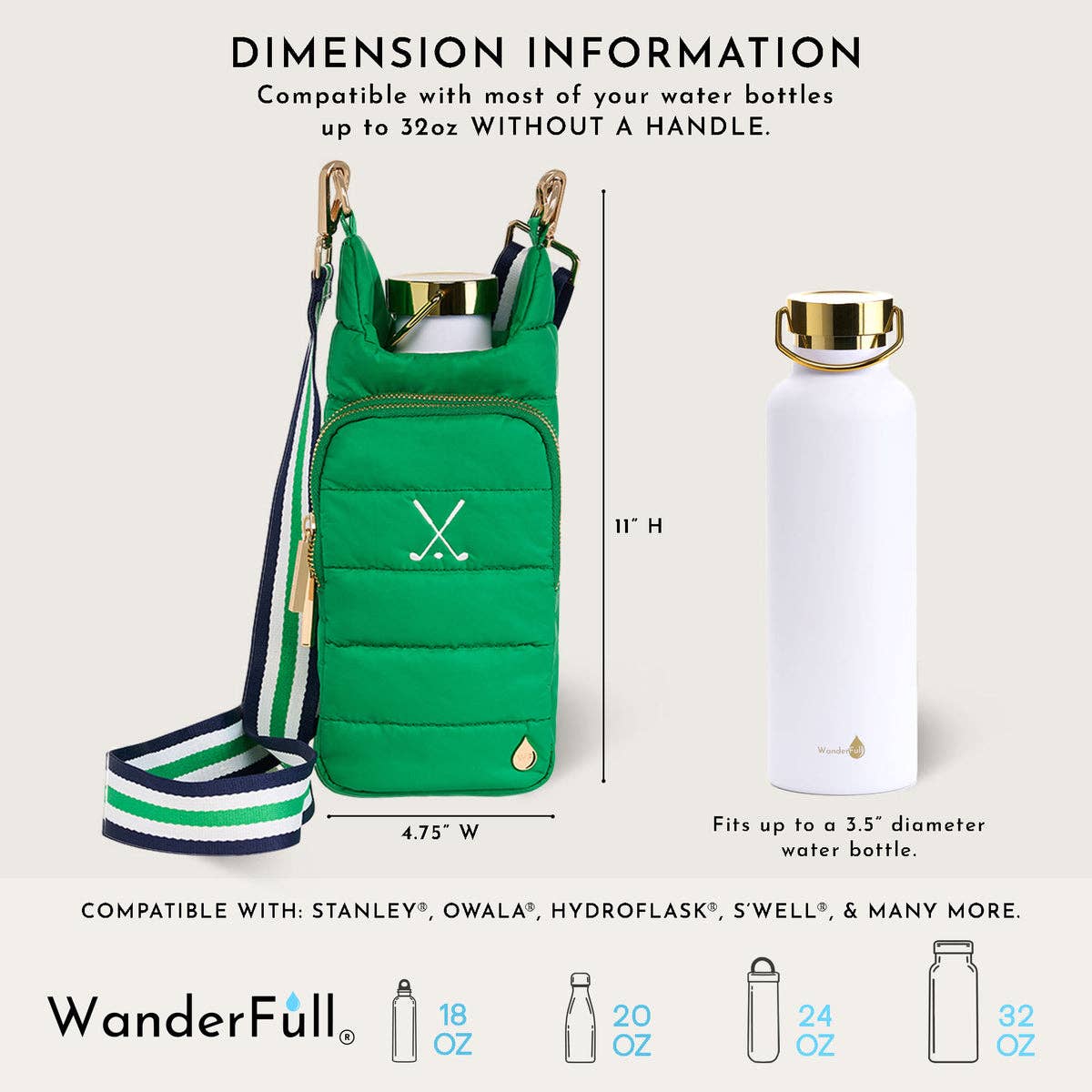 Kelly Green HydroBag® with Golf Embroidery