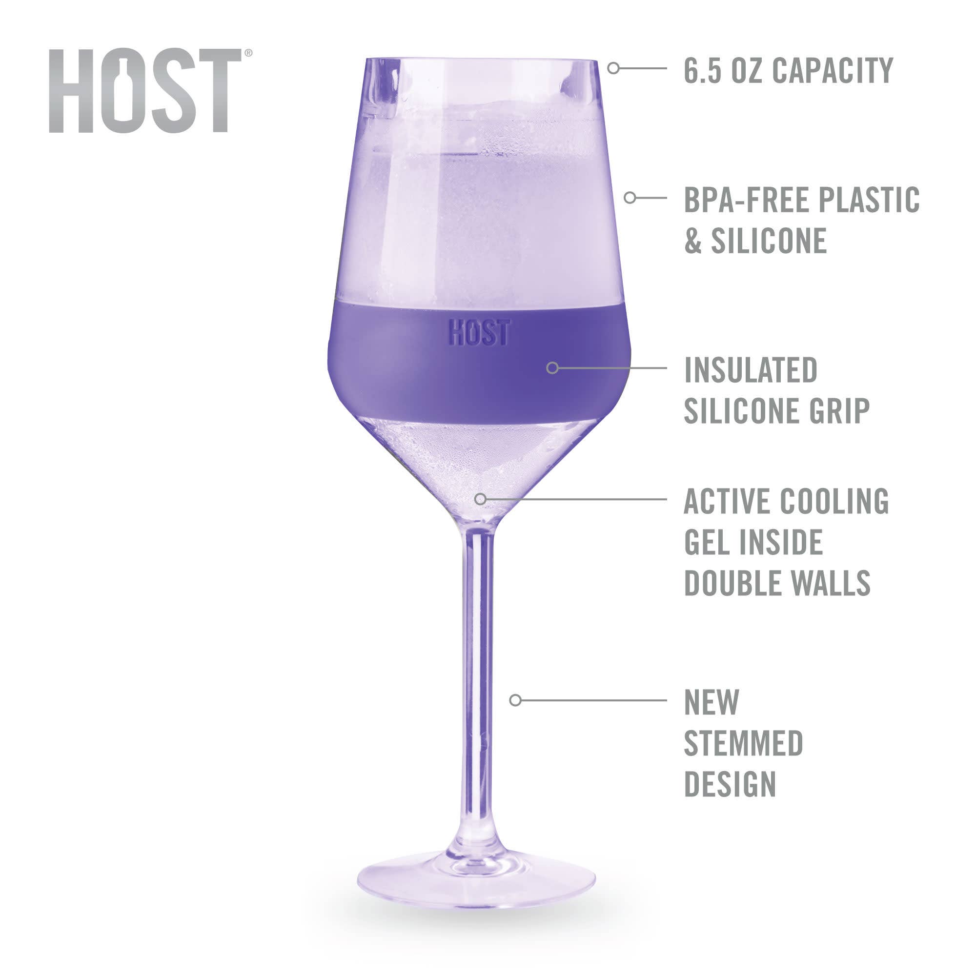 Wine FREEZE™ Stemmed Cooling Cups in Tinted Colors Set of 4