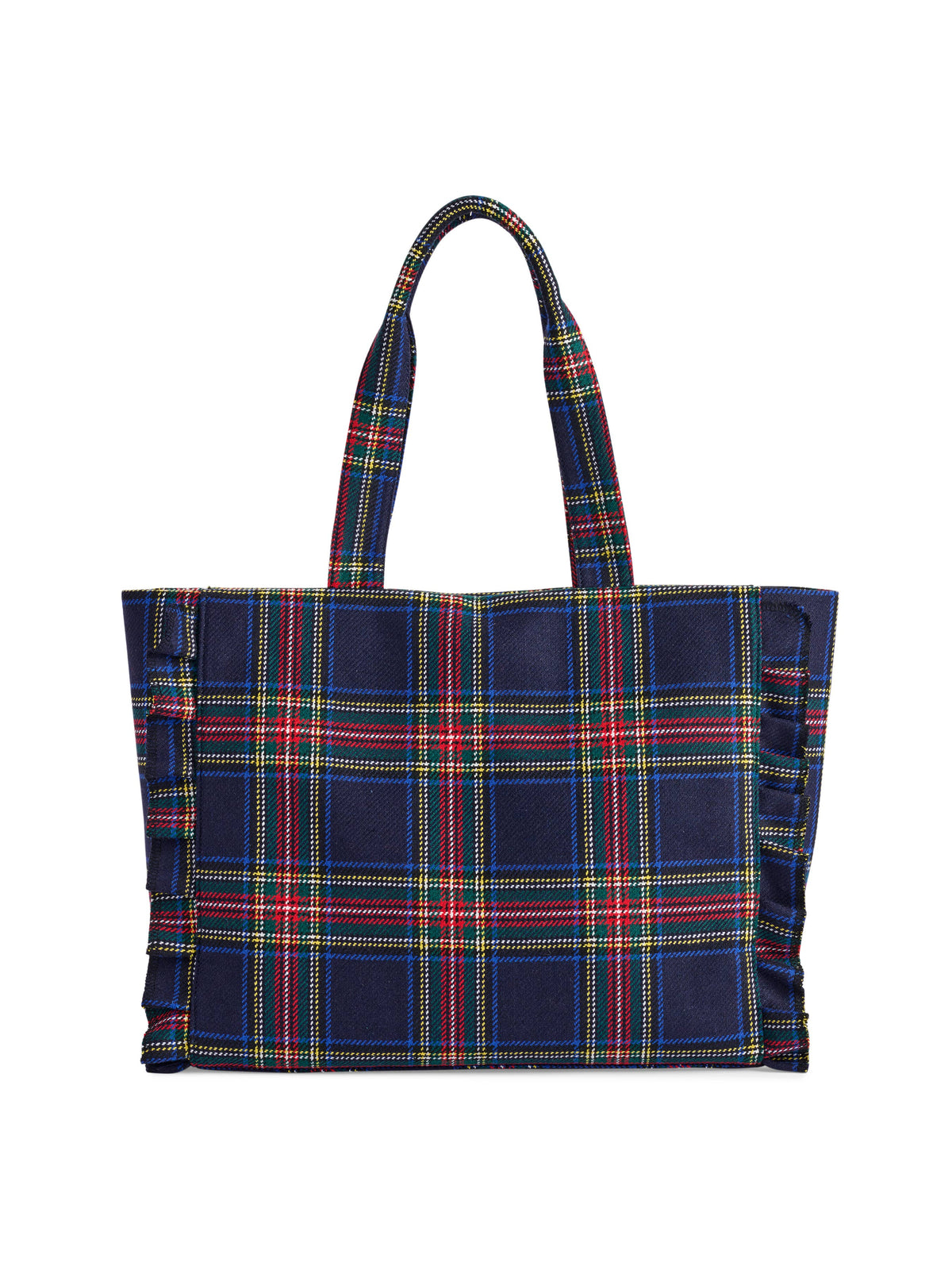 Scottie Ruffle Tartan Tote in Navy