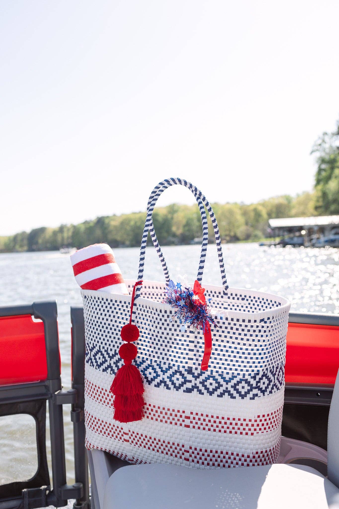 Stars and Stripes Jumbo Woven Tote