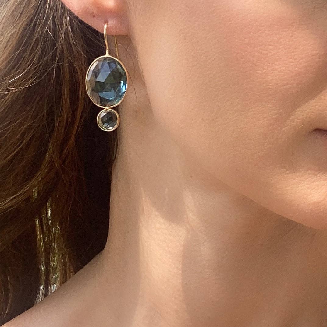 Valencia Grand Oval Earring-Hydrangea Gold