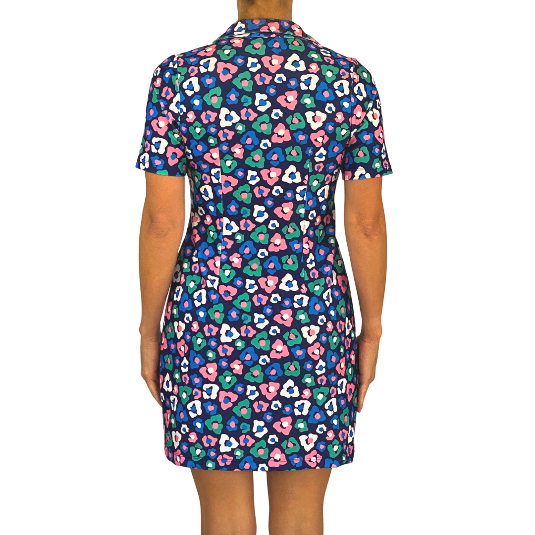 Beaufort Dress in Floral Cheetah Navy