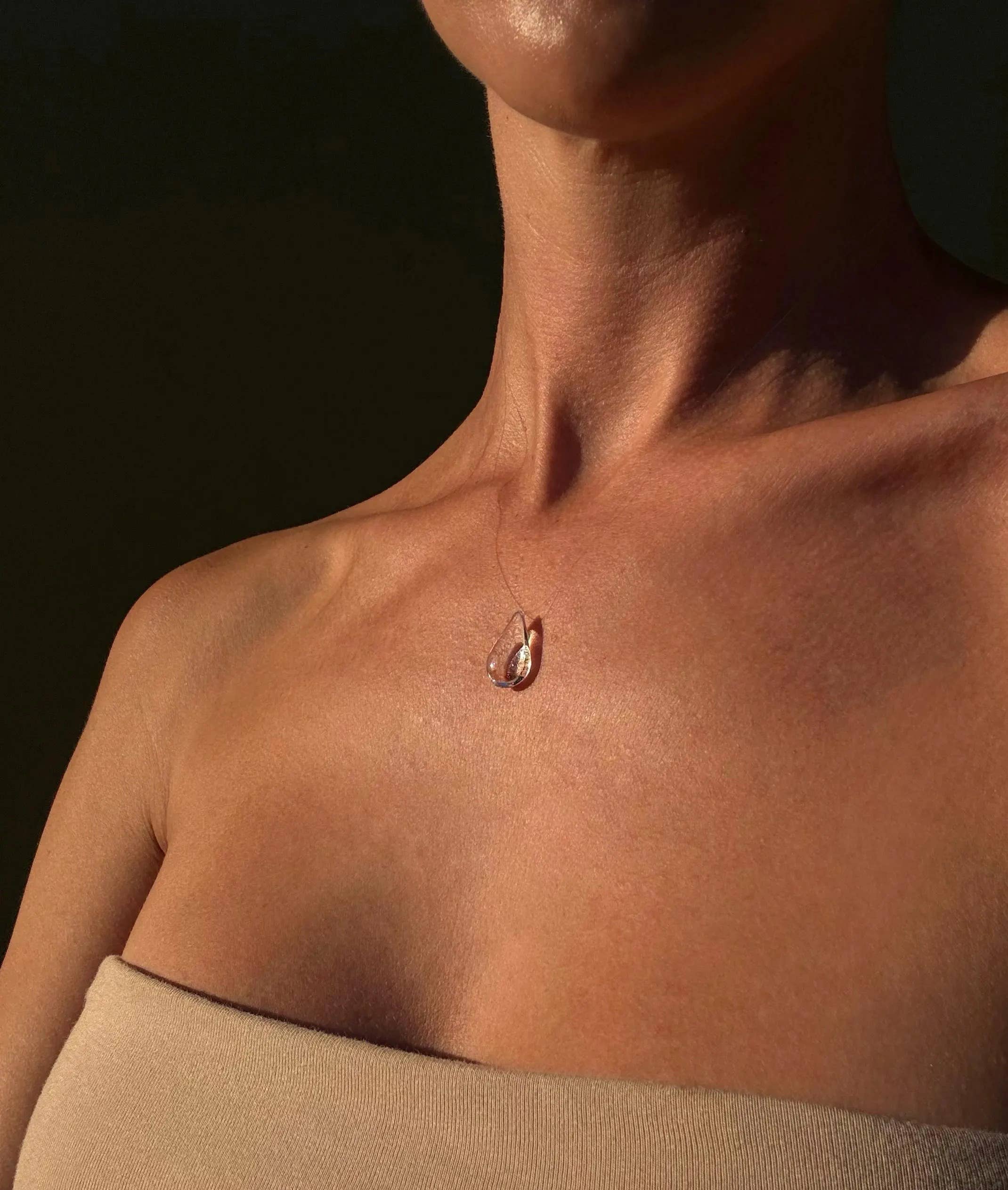 Clear Dew Drop Necklace