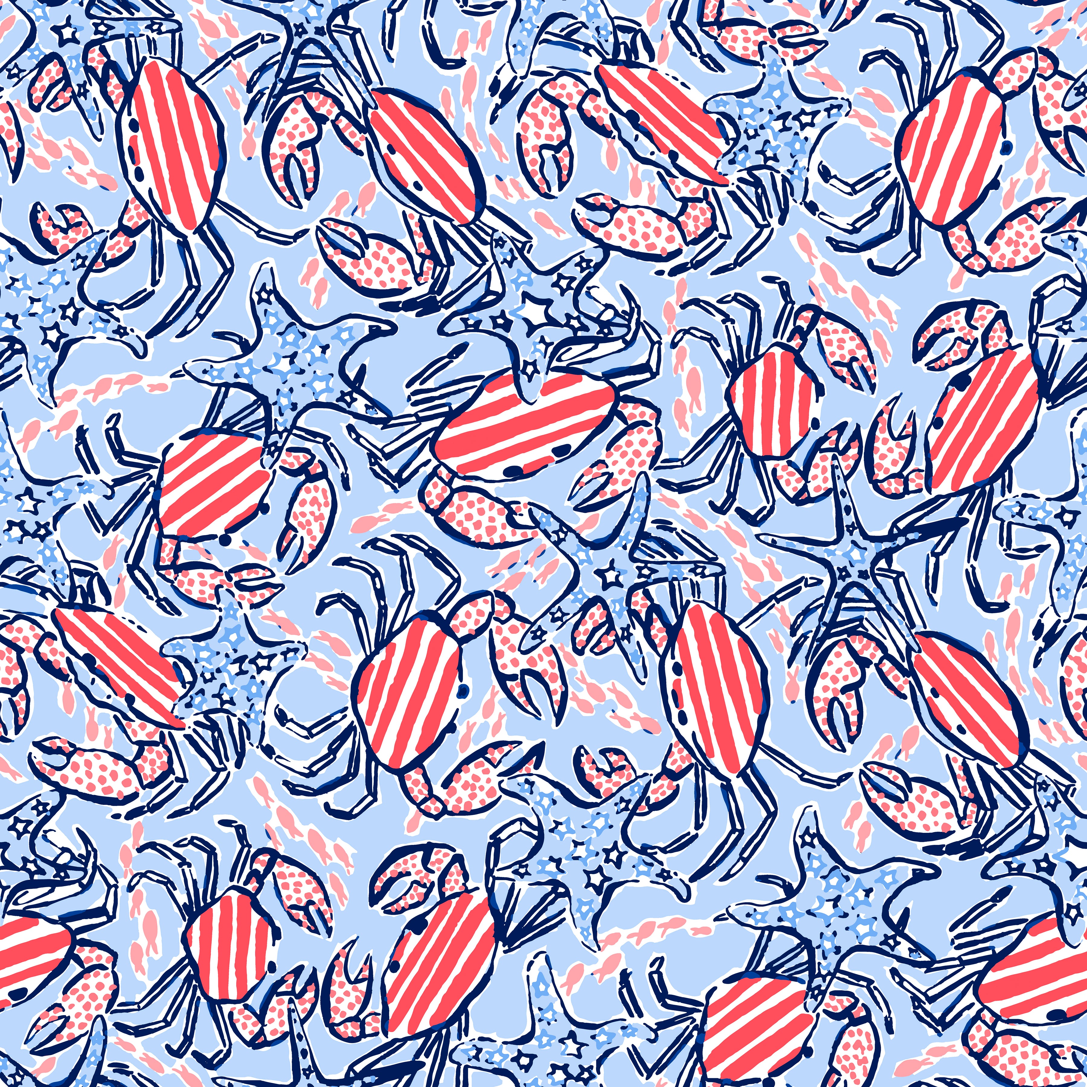 Quilted Small Crossbody Satchel in Crabtown USA