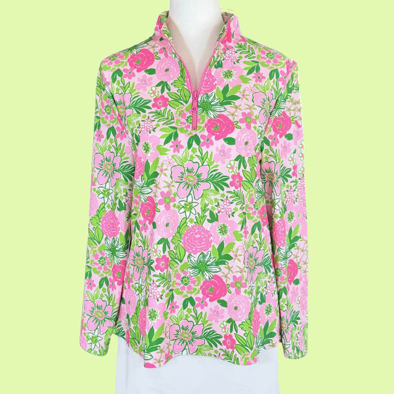 Anna Maria Pullover in Nancy's Garden Pink and Green