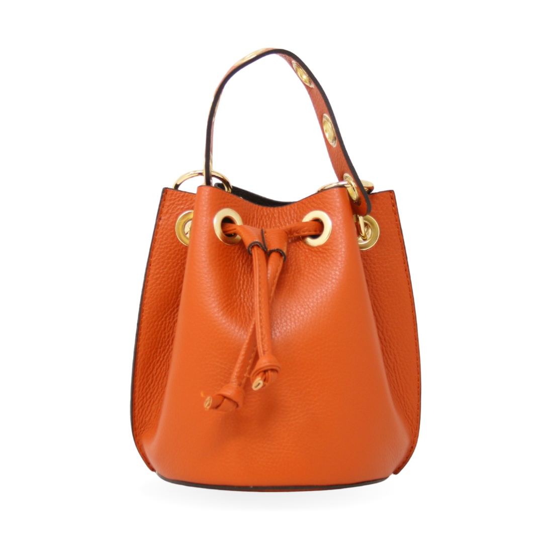 GF0441 GENUINE ITALIAN LEATHER BUCKET BAG
