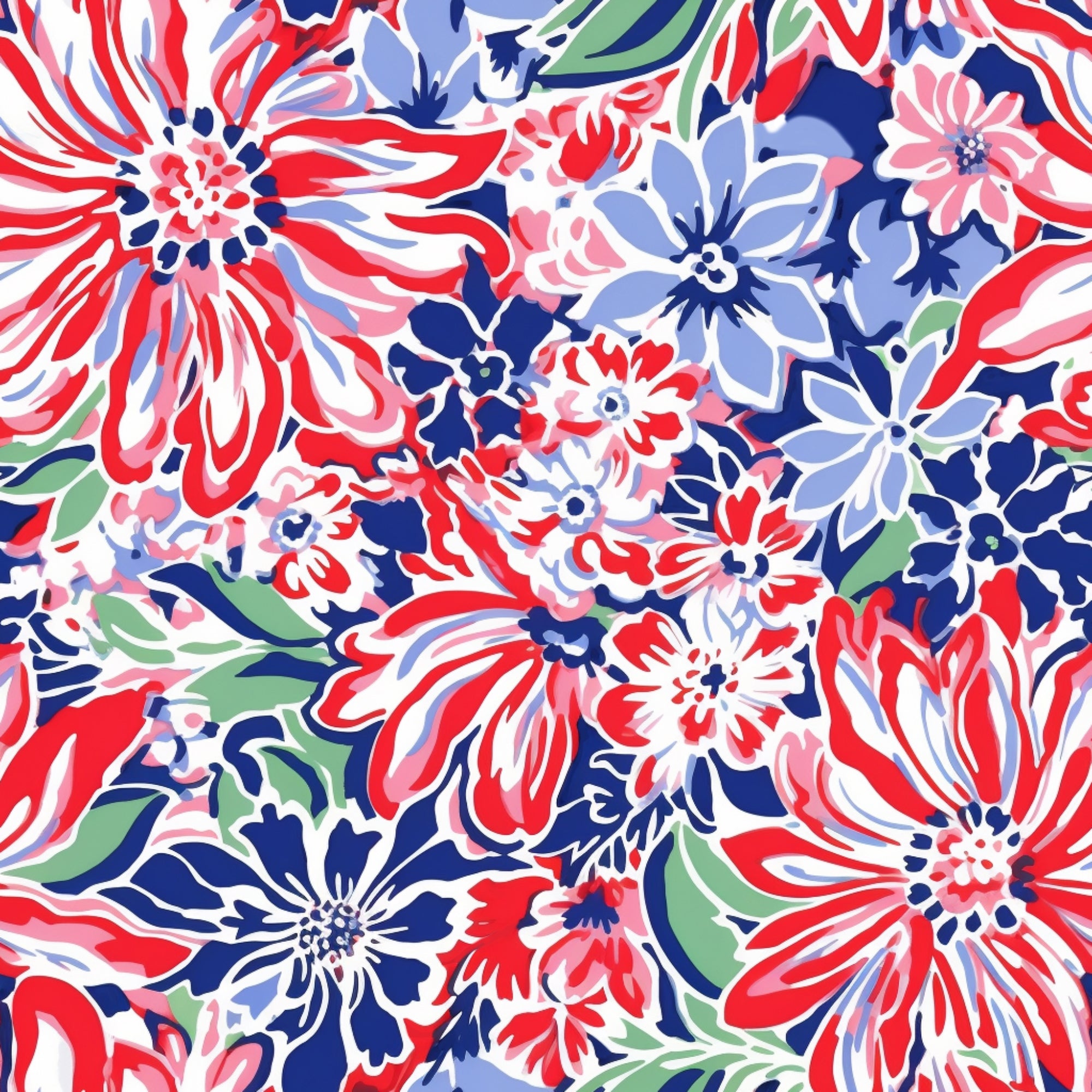 Galveston Bay Faux Wrap Dress in Patriotic Petals