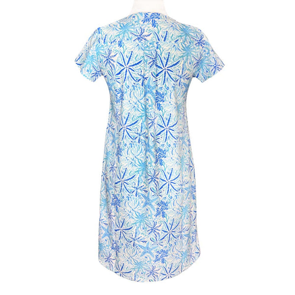 Hyannis Tee Shirt Dress in Starfish Blues #1