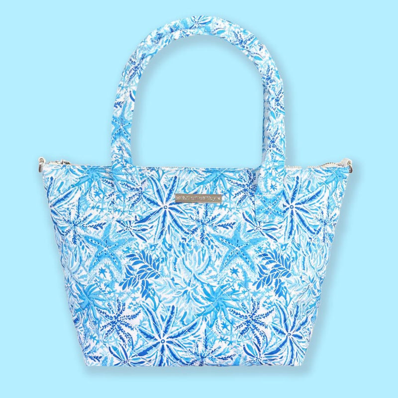 Quilted Medium Satchel in Starfish Blues #1