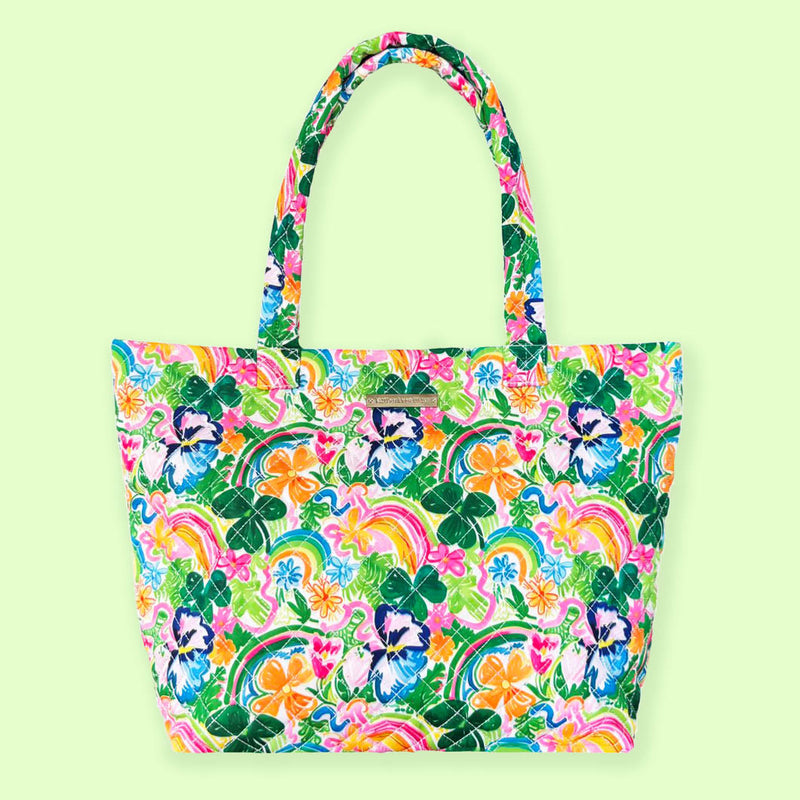 Quilted Large Tote in Over The Rainbow