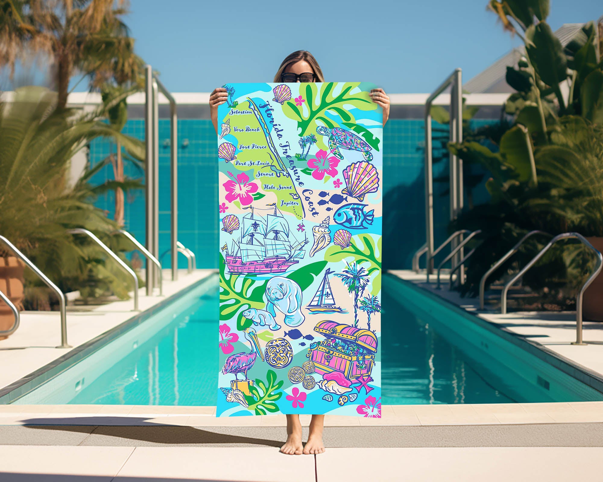 Florida's Treasure Coast Beach Towel