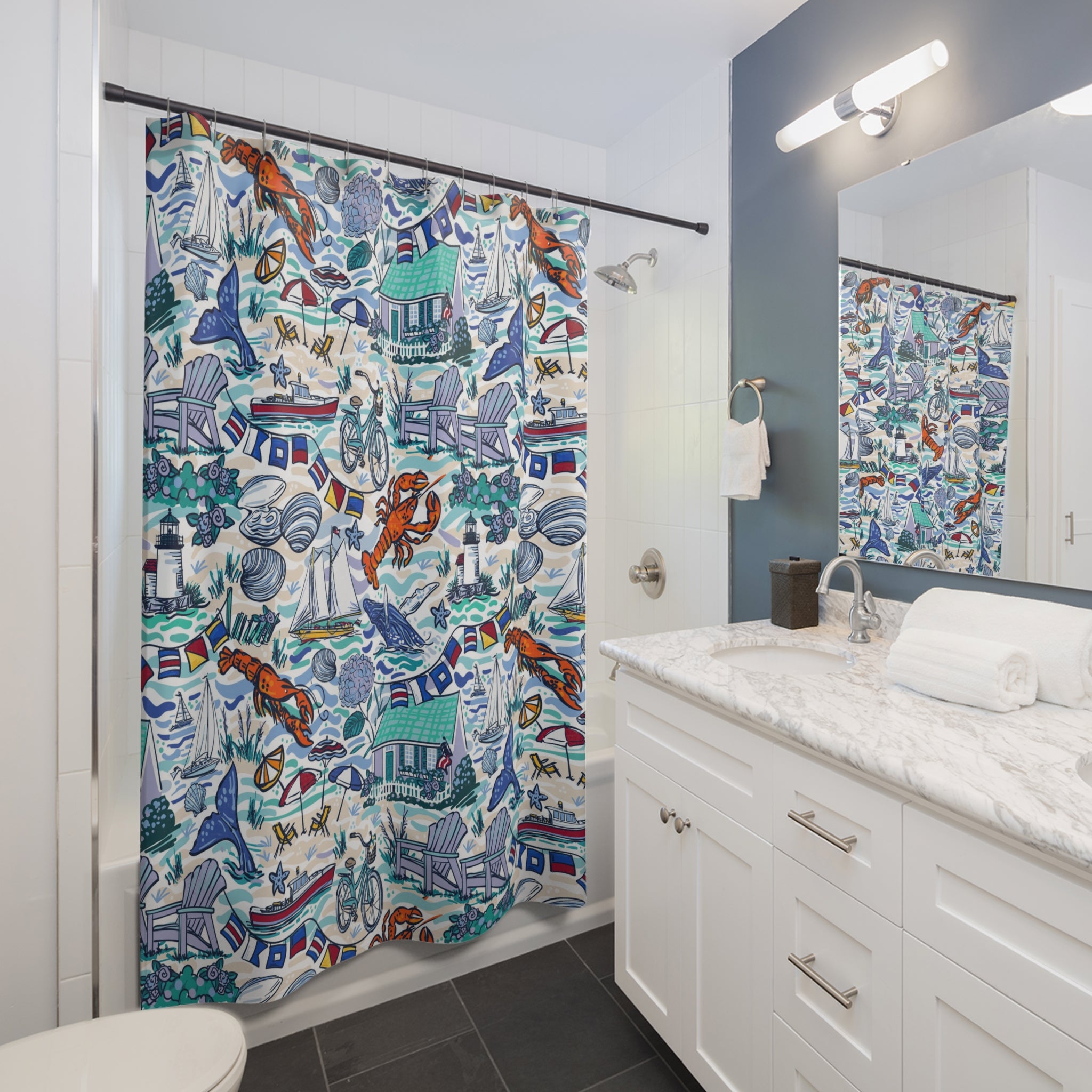 Cape Code Theme Shower Curtain