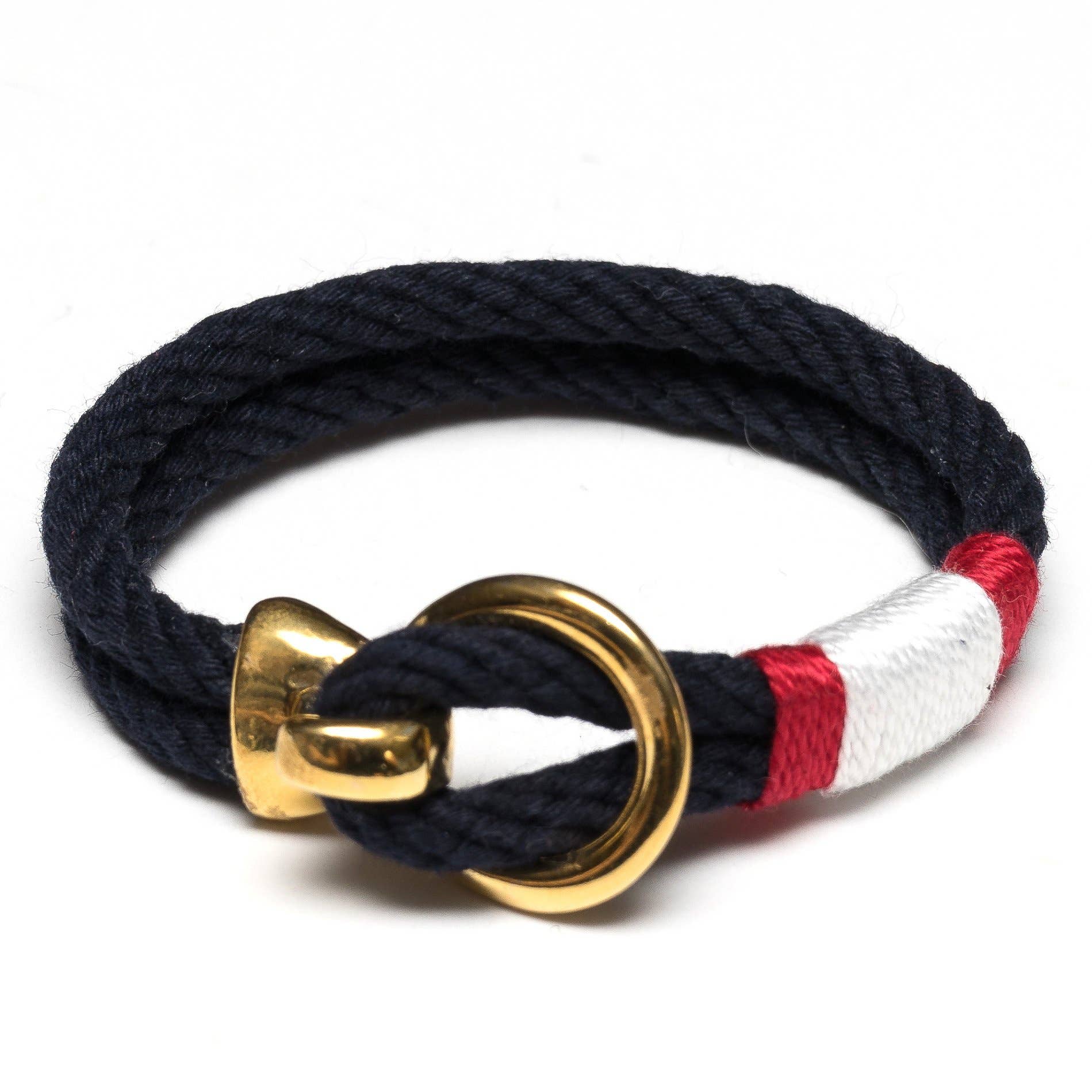 Deckard - Navy/Red/White/Gold - Nautical Rope Bracelet