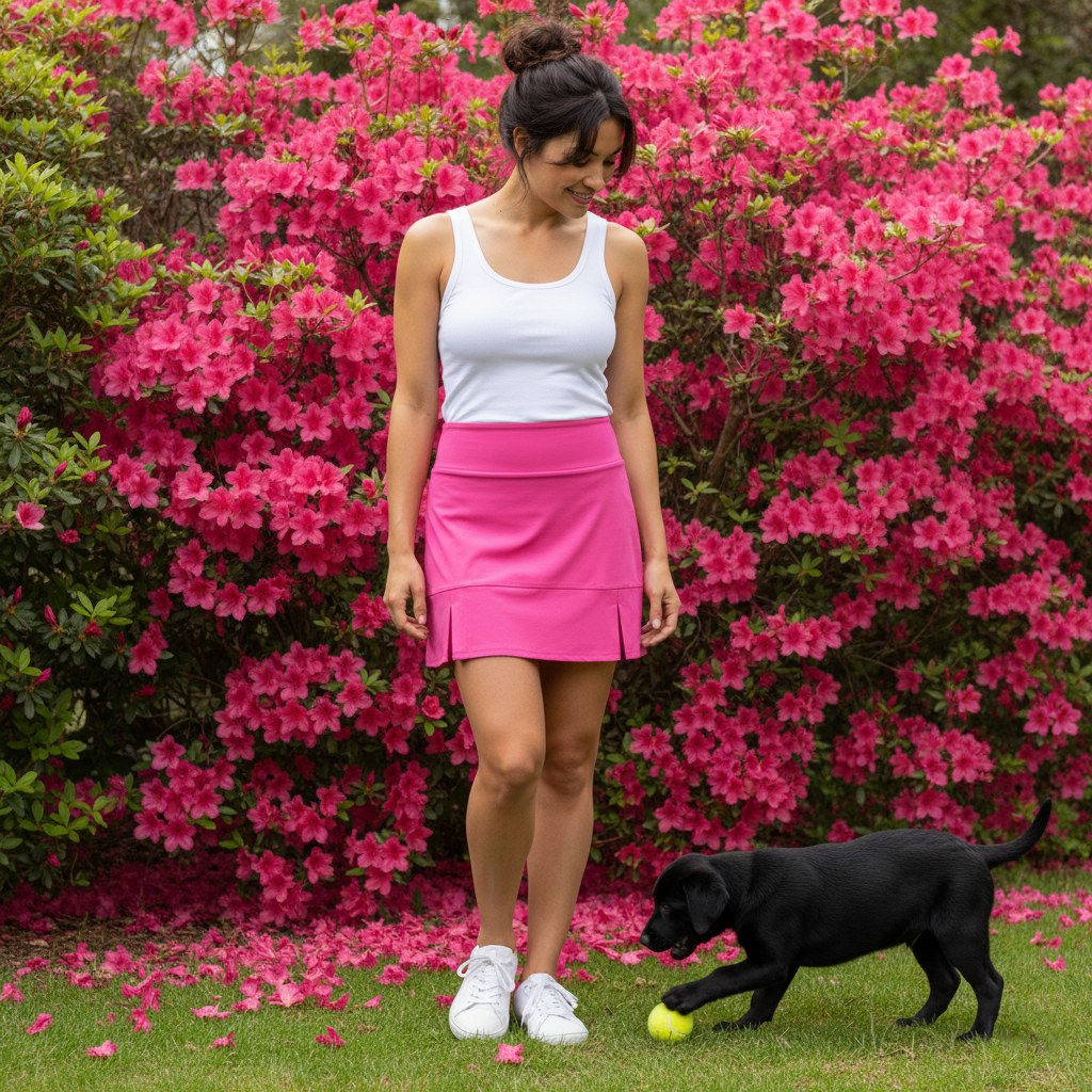 Scottsdale Pleated Skort in Hot Pink