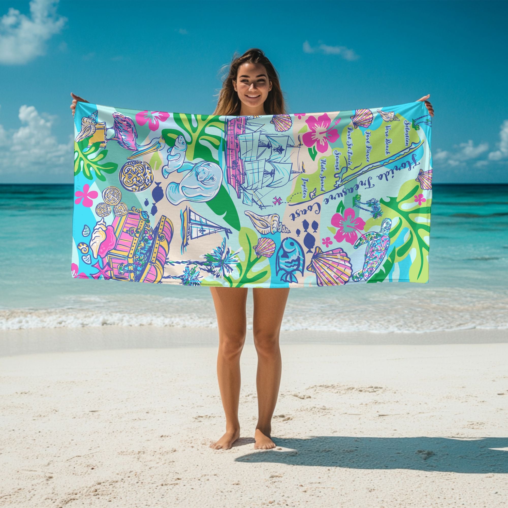 Florida's Treasure Coast Beach Towel