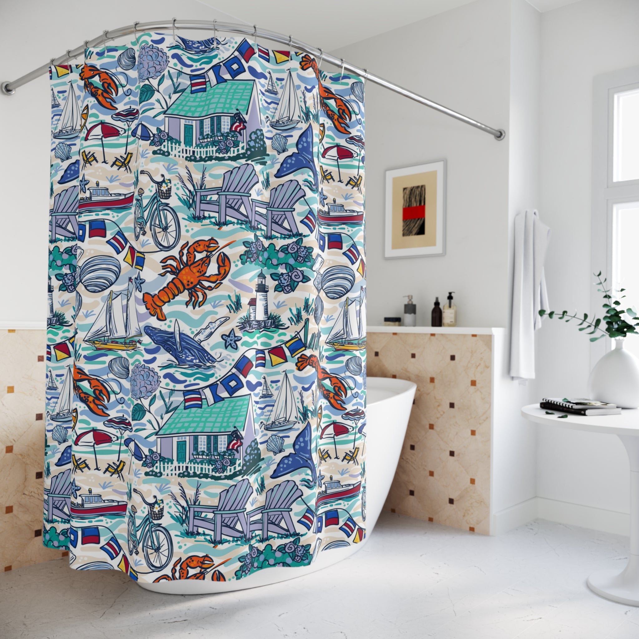 Cape Code Theme Shower Curtain