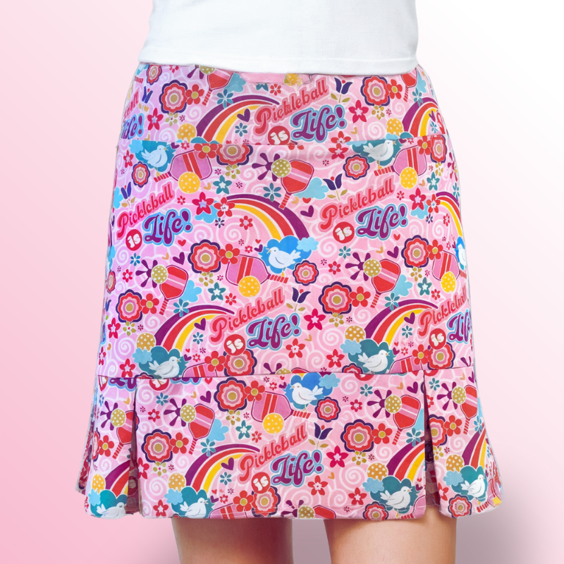 Scottsdale Pleated Skort in Pickleball Is Life Pink