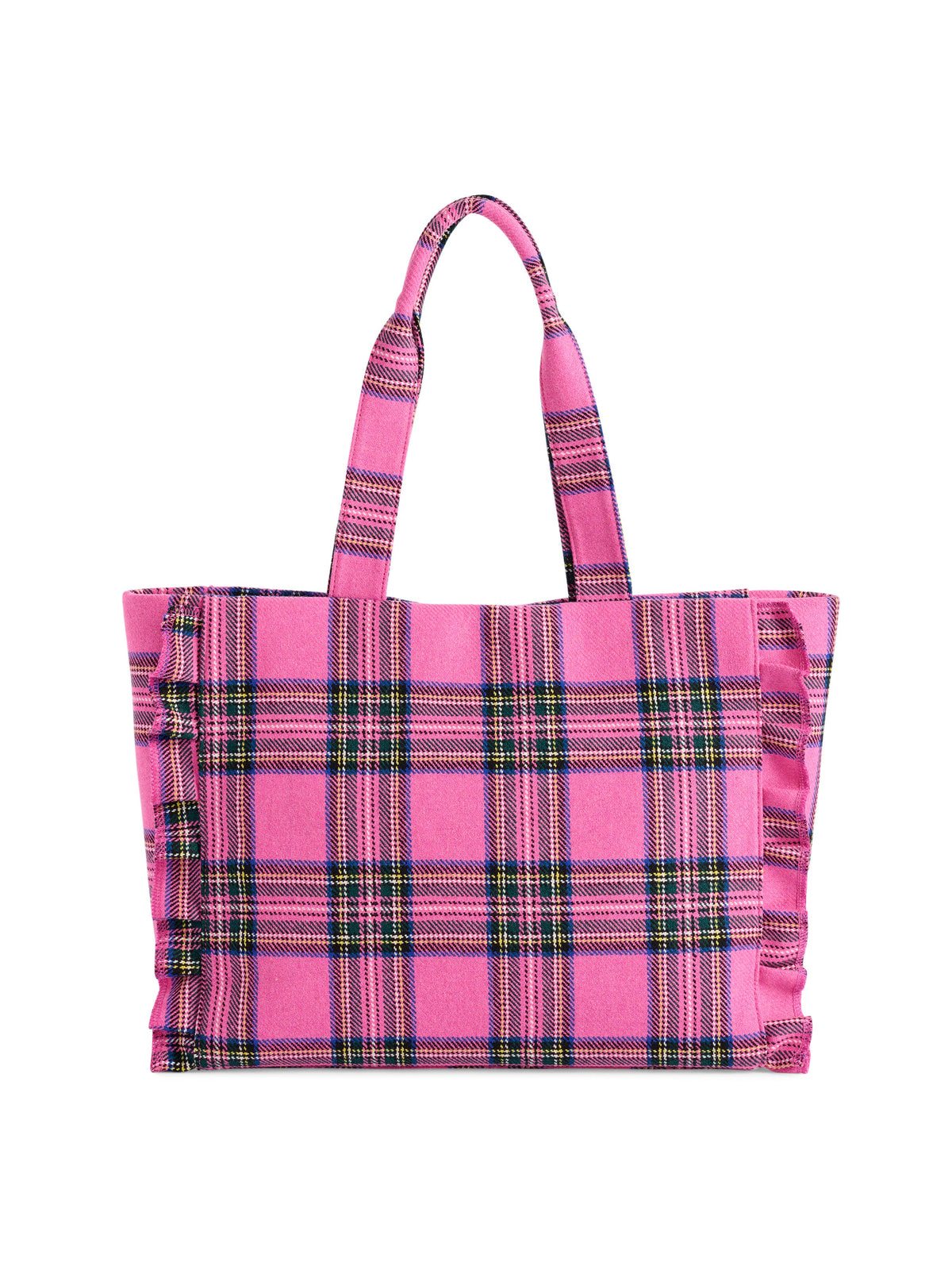 Scottie Ruffle Tartan Tote in Pink
