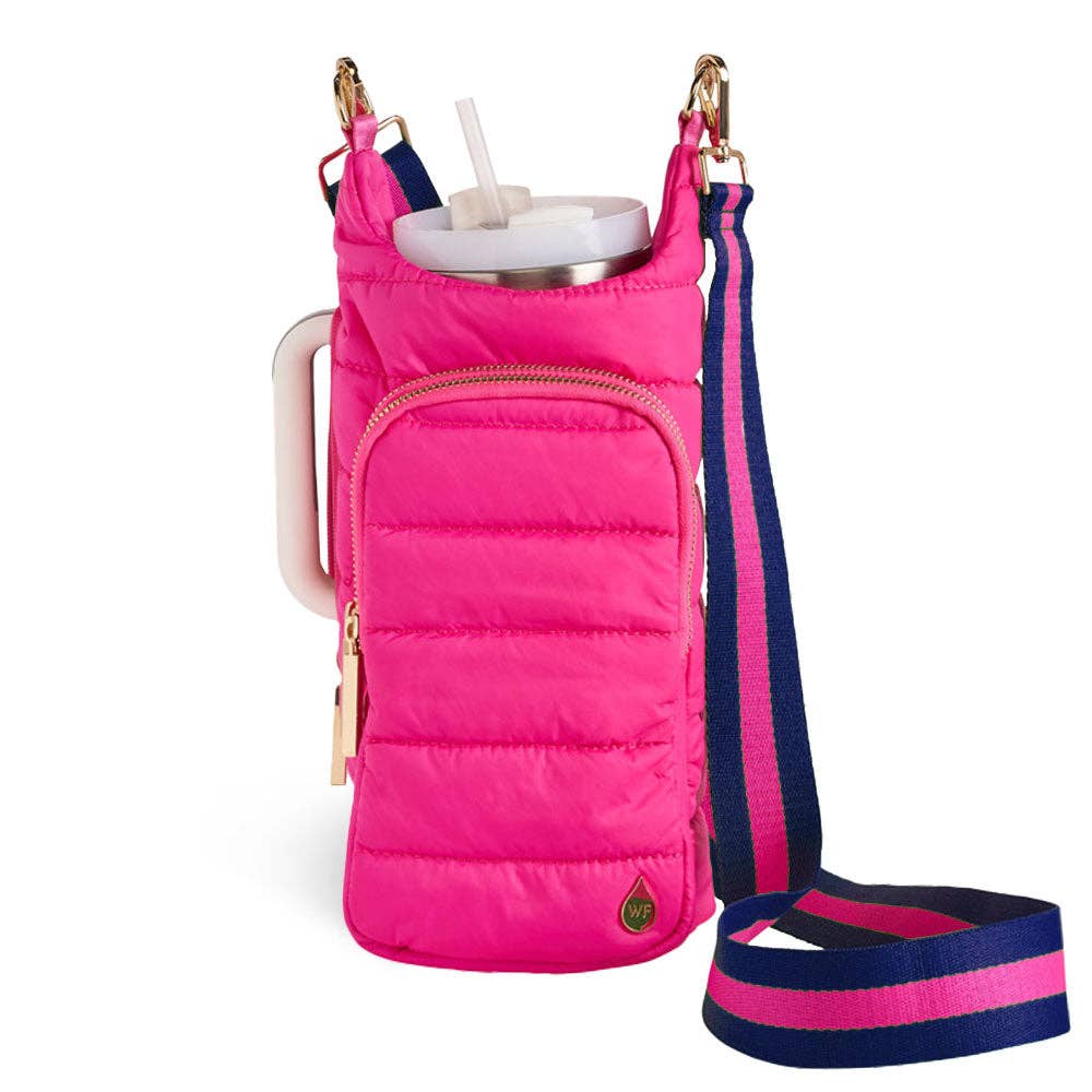 HydroBag® Handle® - Bright Pink with Pink and Navy striped strap
