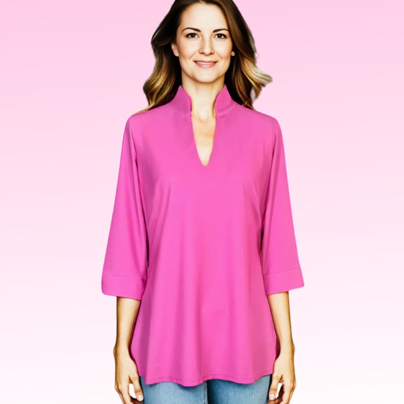 Largo Tunic Top in Barbie Pink