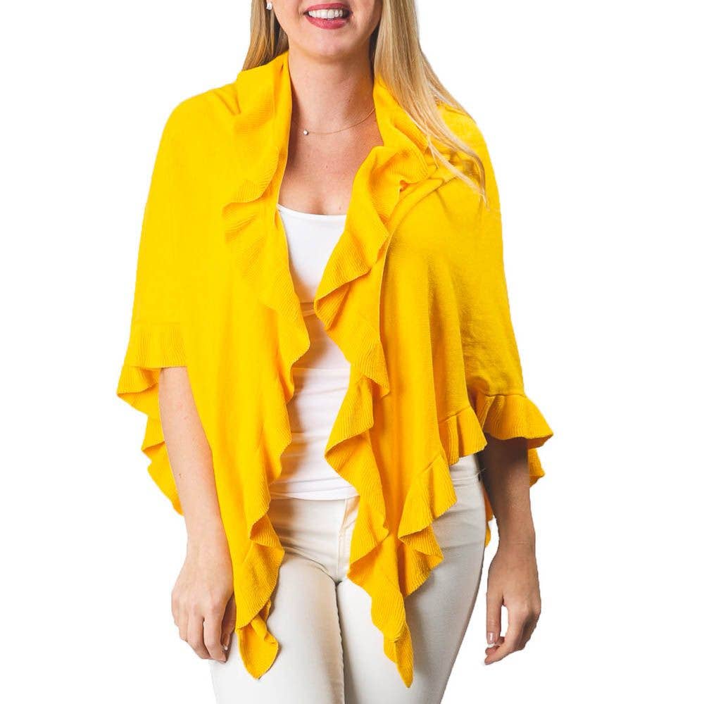 Ava Lightweight Cotton Ruffle Wrap – Year Round Layering