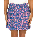 Kiawah Classic Golf Skort in Geo Tile Periwinkle and Pink