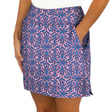 Kiawah Classic Golf Skort in Geo Tile Periwinkle and Pink