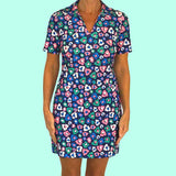Beaufort Dress in Floral Cheetah Navy (Sample)