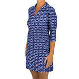 Rockport Dress in Pressed Flowers Navy and Periwinkle FINAL SALE