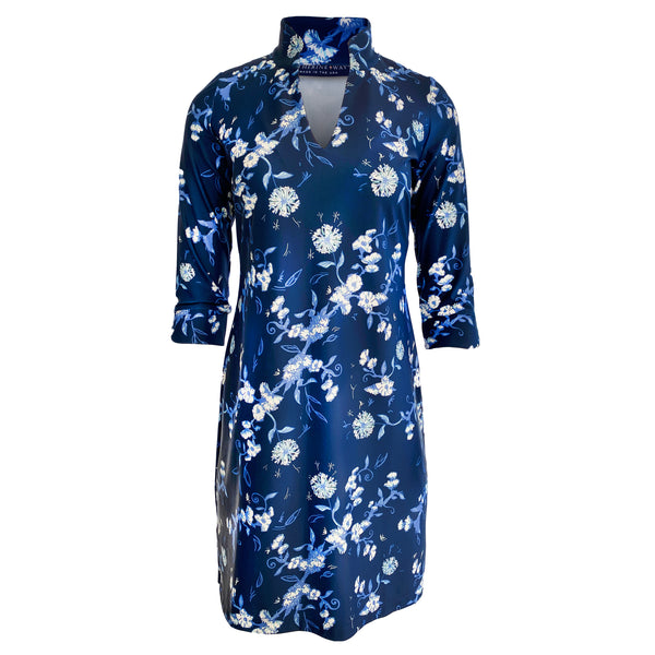 Coco Dress in Aster Shower Navy SAMPLE
