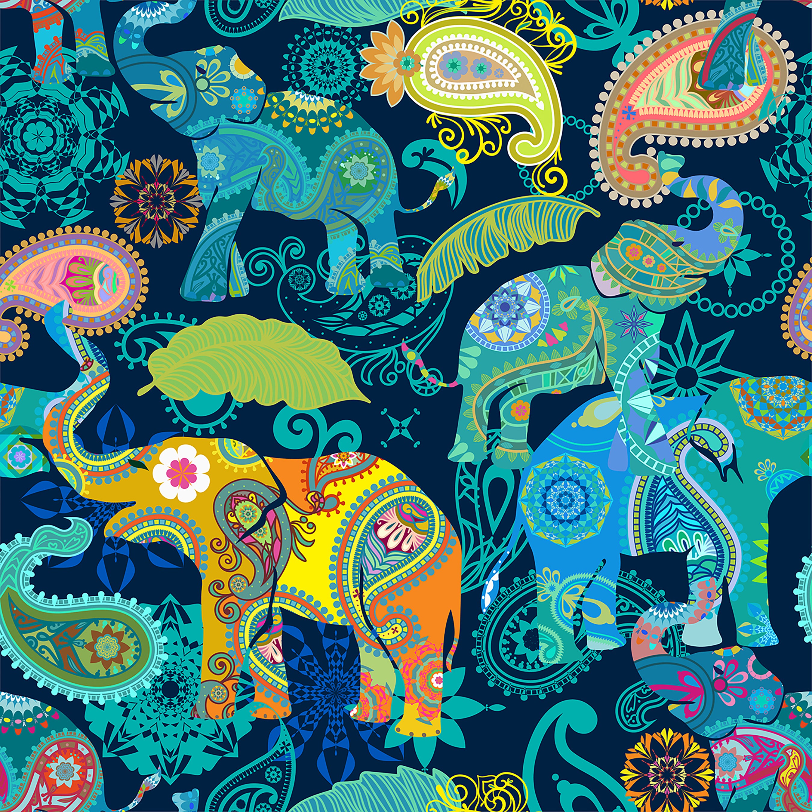 Anna Maria 1/4 Zip Pullover in Paisley Pachyderms Navy