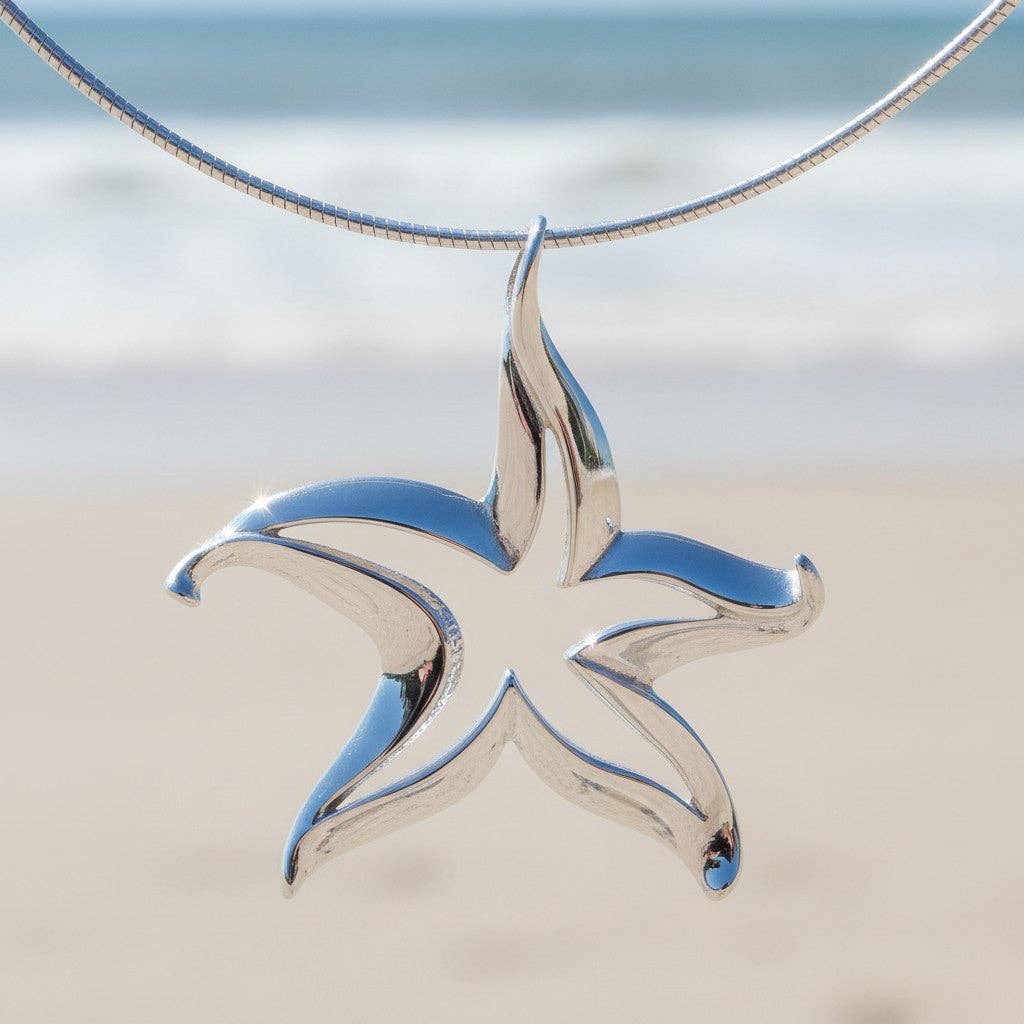 Starfish Necklace - Seaplicity Collection - Sterling Silver