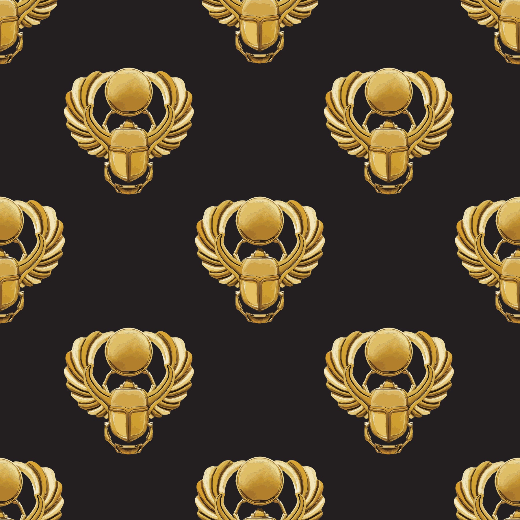 Largo Tunic Top in Egyptian Scarabs Black (Sample)