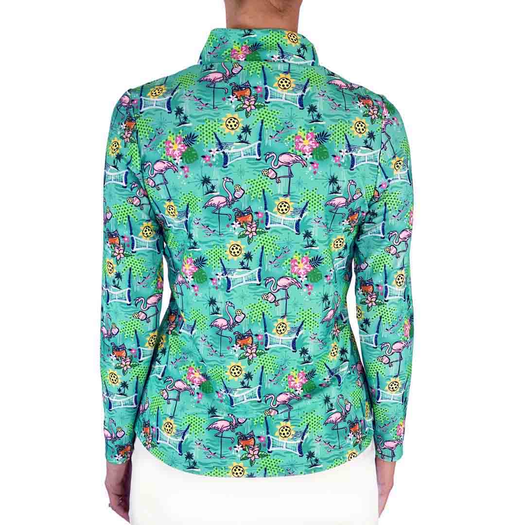 Anna Maria Pullover in Pickleball Paradise Aqua Tides (Sample)