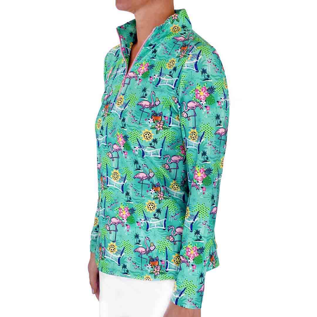 Anna Maria Pullover in Pickleball Paradise Aqua Tides (Sample)