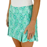 Scottsdale Pleated Skort in Peace, Love, Pickleball in Bright Aqua (Sample)