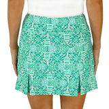 Scottsdale Pleated Skort in Peace, Love, Pickleball in Bright Aqua (Sample)