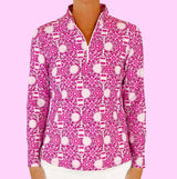 Anna Maria Pullover in Peace Love Pickleball Fuchsia