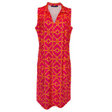 St. Regis Dress in Bamboo Lattice Petal Pink Orange