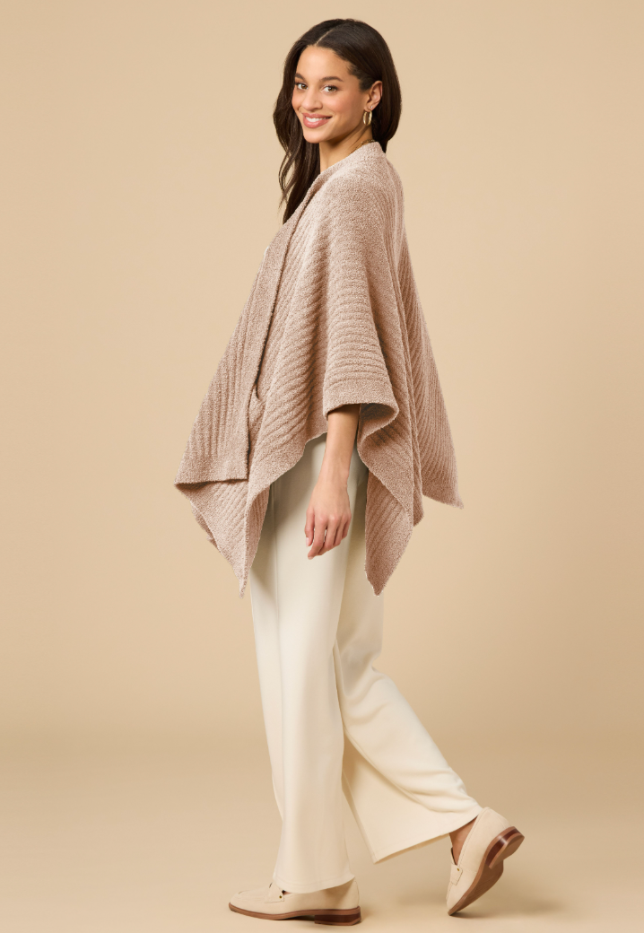 Softies Women's Ultra Soft Ribbed Shawl Wrap - One Size