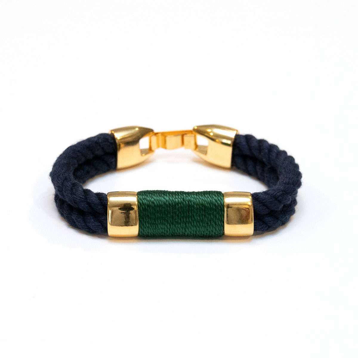 Tremont - Navy/Hunter Green/Gold - Nautical Rope Bracelet