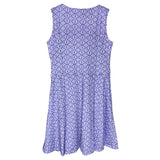 Katherine Way Fit & Flare Dress in Imperial Trellis Lilac and White