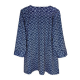 Katherine Way Boca Tunic Top in Imperial Trellis Navy and White